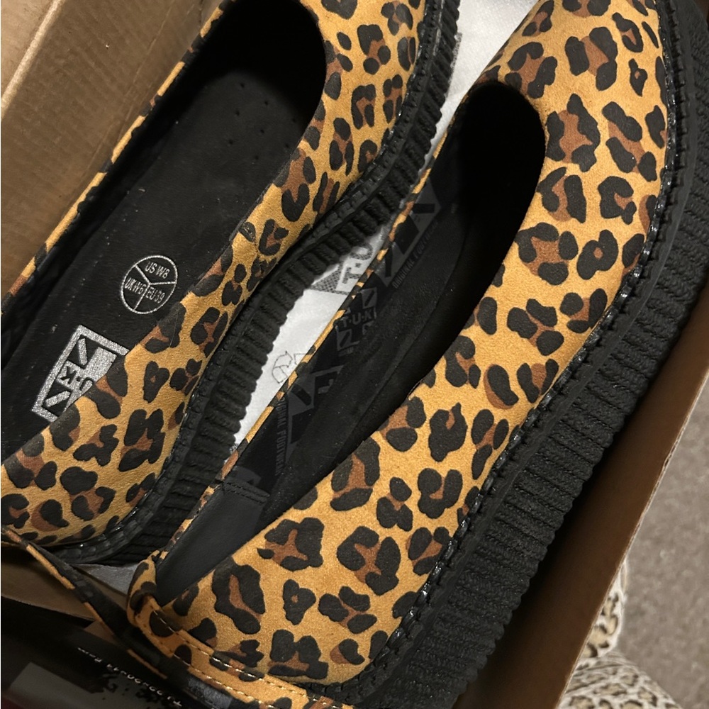 T.U.K Brown and Black Leopard Print Flats